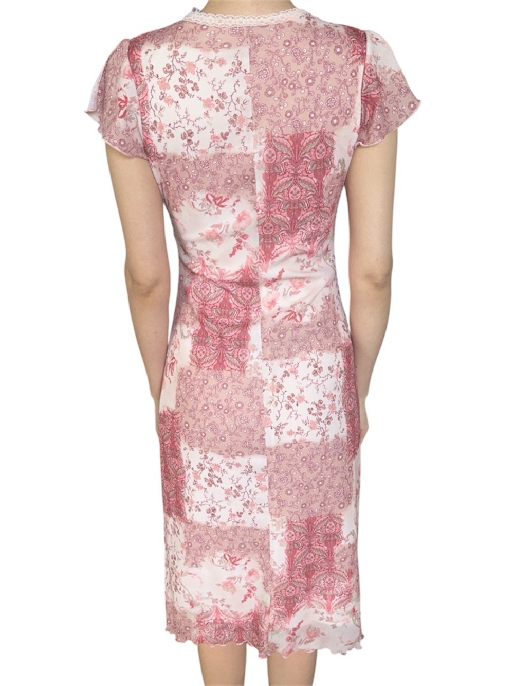 Pink Patchwork Midi Dress - Picture 4 of 4